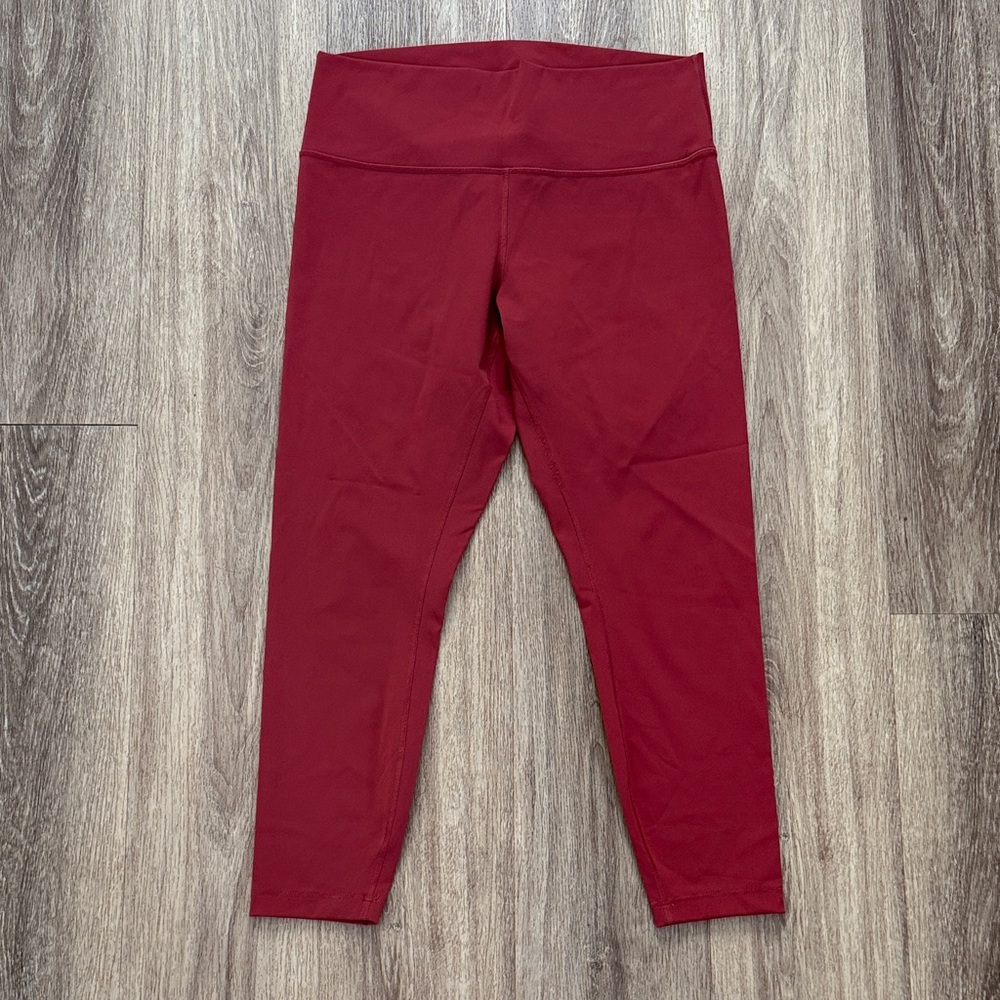 Lululemon Athletica Burgundy Leggings size 14 high rise tights 28”